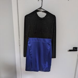 Elegant Black and Blue Women's Dress